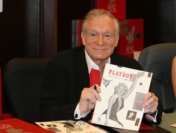 Hugh Hefner signs copies of the new ‘Playboy’ calendar and ‘Playboy Cover To Cover:The 50’s’ dvd box set at a Barnes and Noble bookstore in Los Angeles in 2007. 