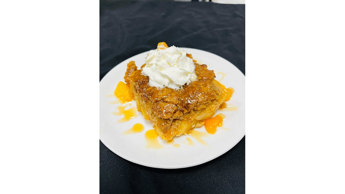 Peach cobbler from Peach Cobbler Cafe. / Courtesy of Peach Cobbler Cafe