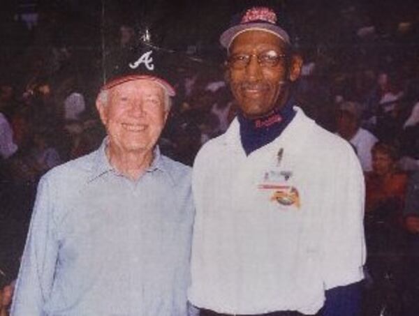 Walter Banks and his ballpark buddy, former President Jimmy Carter. Photo courtesy of Walter Banks