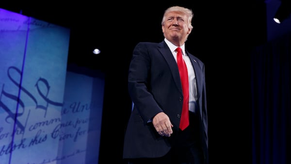 FILE - In this Friday, Feb. 24, 2017 file photo, President Donald Trump arrives to speak at the Conservative Political Action Conference (CPAC) in Oxon Hill, Md. President Donald Trump's proposed deep cuts in foreign aid could mark the retreat of U.S. support for South Sudan, a nation America enthusiastically helped to create. (AP Photo/Evan Vucci, File)