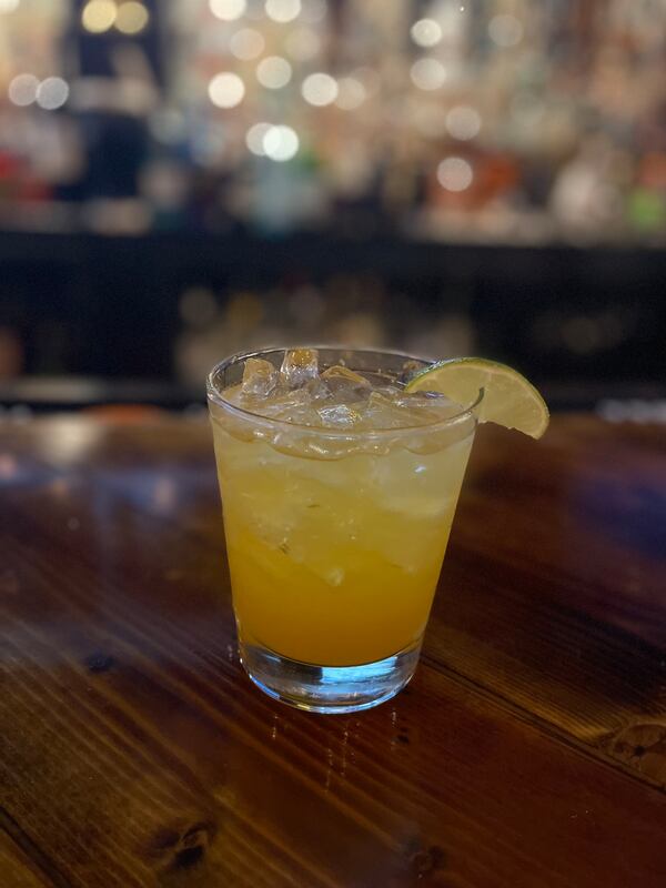 The Basement Bar under the Po’Boy Shop offers a passion fruit margarita that is perfect for tempering hot Cajun cuisine. Angela Hansberger for The Atlanta Journal-Constitution