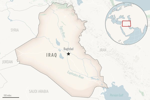 This is a locator map for Iraq with its capital, Baghdad. (AP Photo)