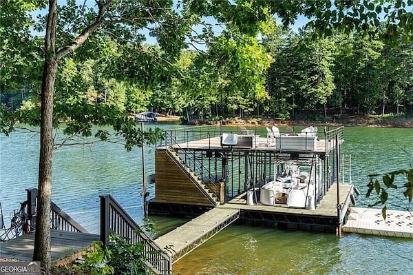 A deck sits on Lake Lanier at the singer's former house in Cumming. (Courtesy of Ansley/Christie's)