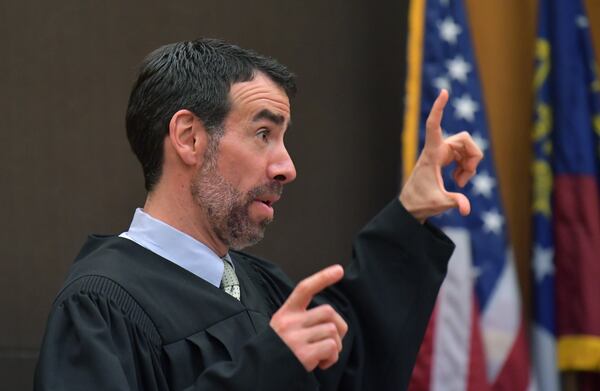 Fulton County Chief Judge Robert McBurney speaks during a pretrial hearing for Tex McIver on Wednesday, February 28, 2018. HYOSUB SHIN / HSHIN@AJC.COM