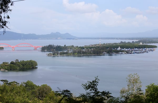 Enggros village is visible in Jayapura, Papua province, Indonesia on Thursday, Oct. 3, 2024. (AP Photo/Firdia Lisnawati)