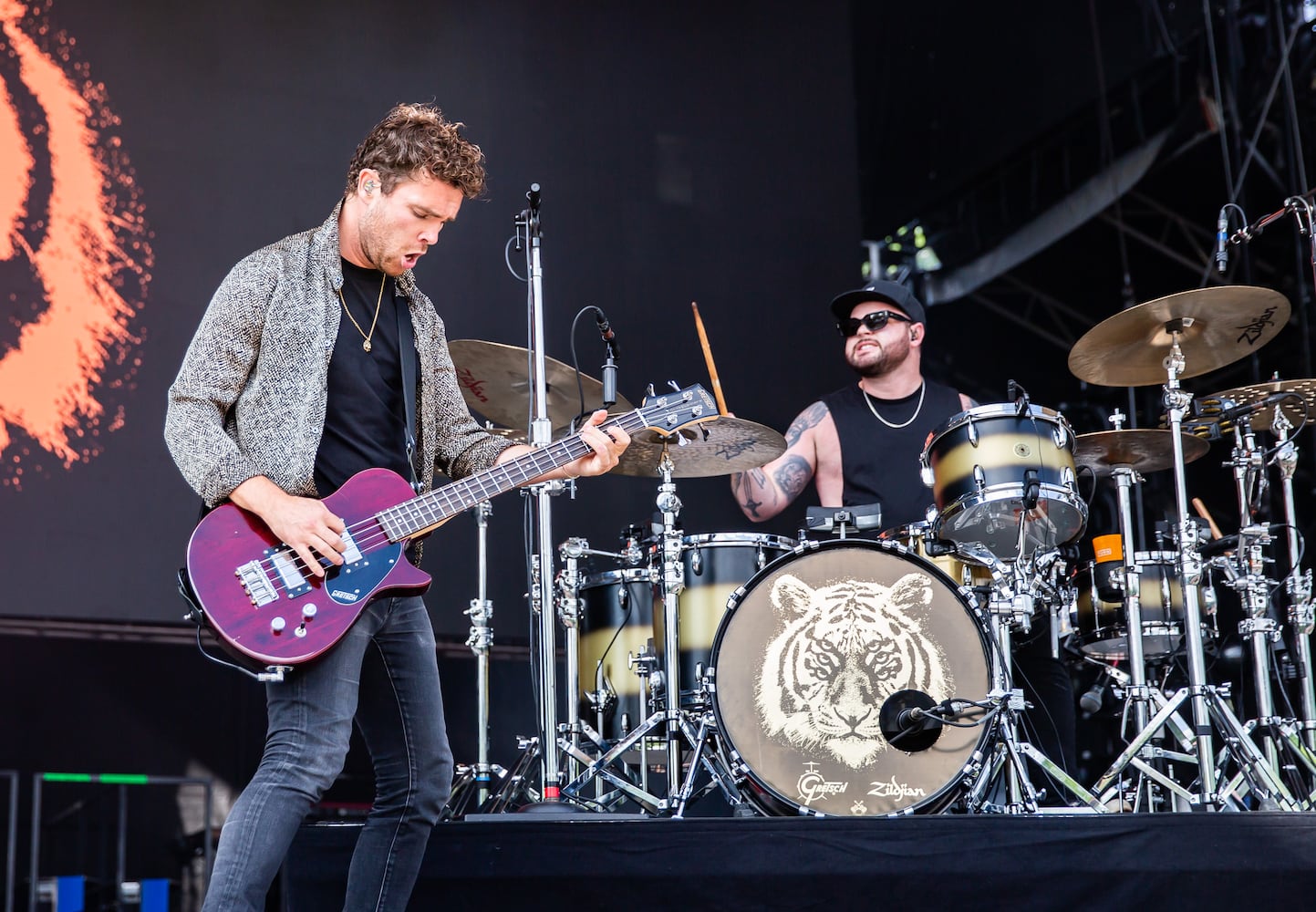 Atlanta, Ga: Royal Blood brought their massive, two-piece sound to the Peachtree Stage to close out Saturday afternoon. Photo taken Saturday May 4, 2024 at Central Park, Old 4th Ward. (RYAN FLEISHER FOR THE ATLANTA JOURNAL-CONSTITUTION)