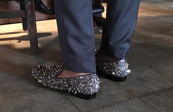 Josh Okogie's shoes at his draft party (Ken Sugiura/AJC)