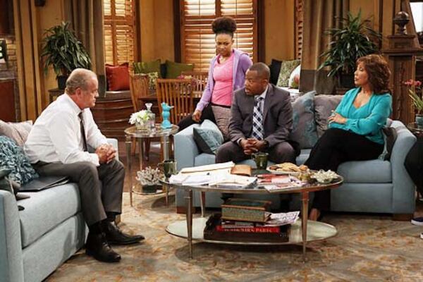 Kelsey Grammer (left) and Martin Lawrence (second to right) are the main stars of FX's 'Partners." Daniele Watts is second to the left. CREDIT: FX