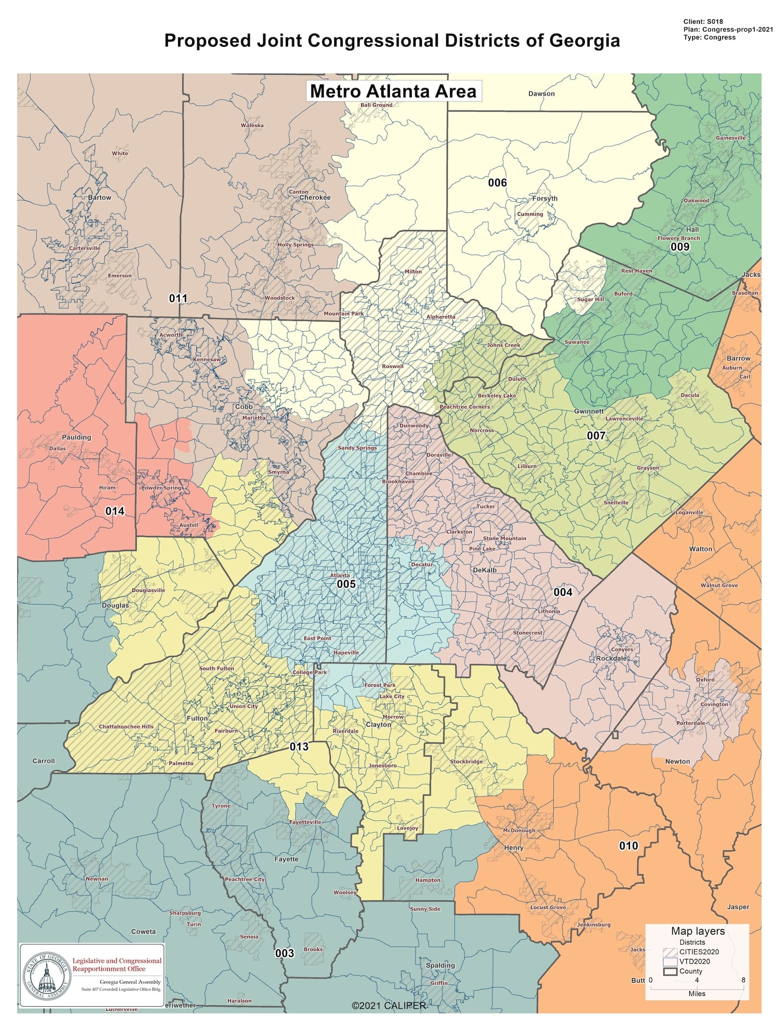 Georgia's new congressional map effective with the 2022 elections moves the 6th District to the north where more Republican-leaning voters live.