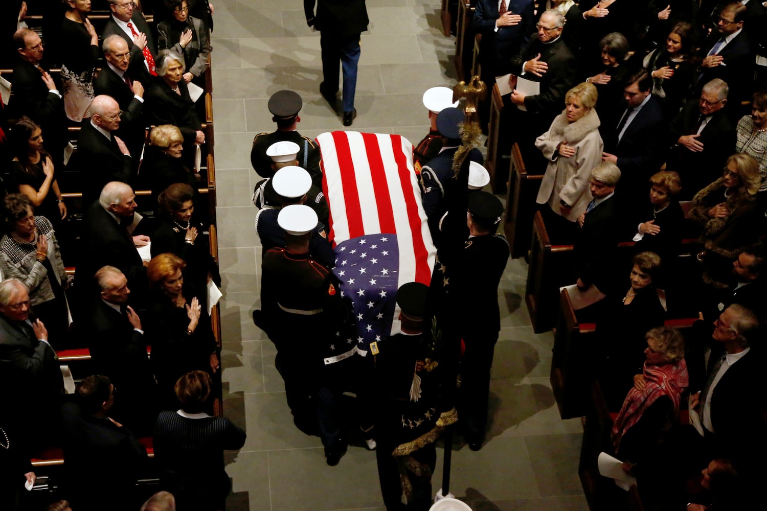 Photos: President George H.W. Bush lies in repose at Houston church