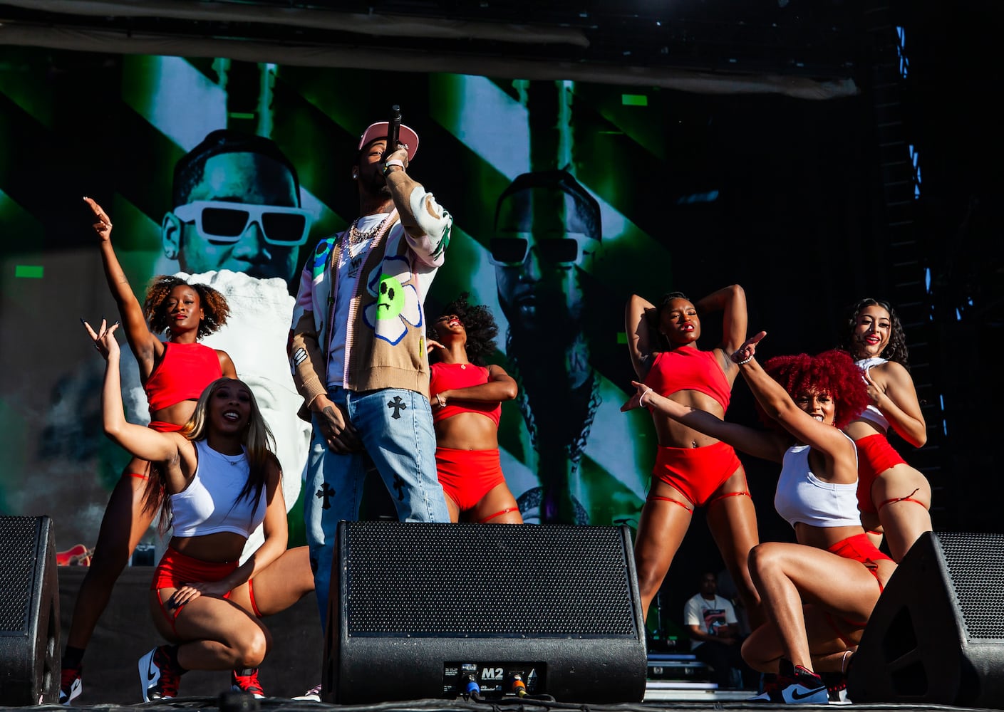 Key Glock brought a colorful set late Sunday afternoon, October 29, 2023, at ONE Musicfest in Atlanta. (Ryan Fleisher for The Atlanta Journal-Constitution)