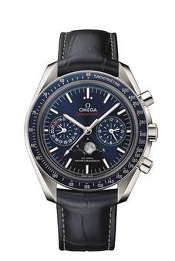 On the other end of the spectrum from a new tie is the Omega Speedmaster Moonphase Chronograph Master Chronometer. CONTRIBUTED