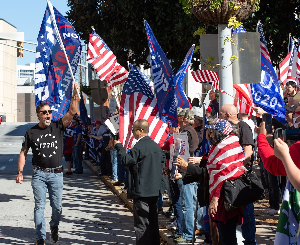 Demonstrate against the election being stolen from President Trump