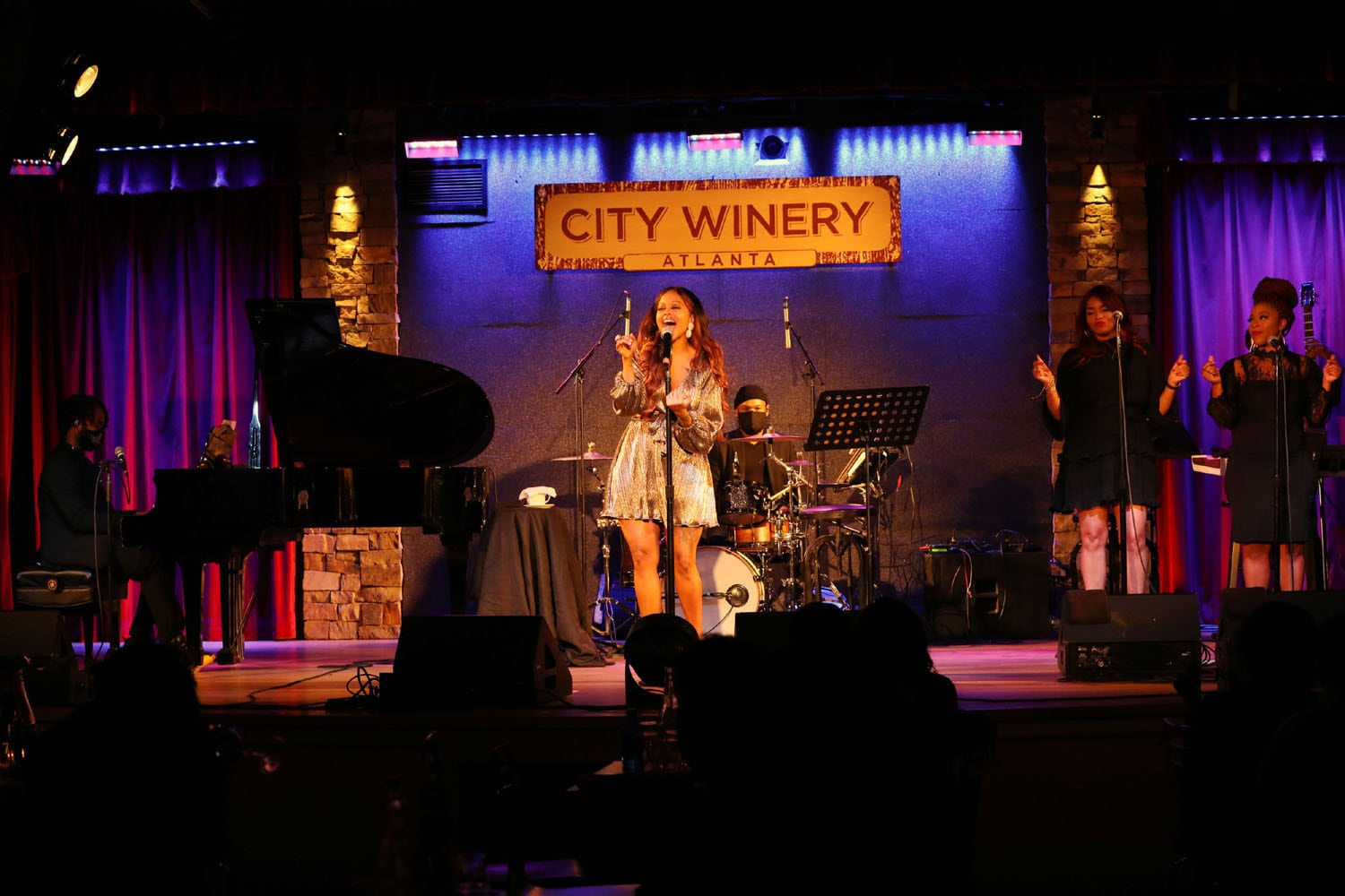 Grammy winner Chrisette Michele played the first of two sold out concerts at the City Winery on Sunday, December 13, 2020. The show featured limited capacity with social distancing of the tables in the intimate venue.
Robb Cohen for the Atlanta Journal-Constitution