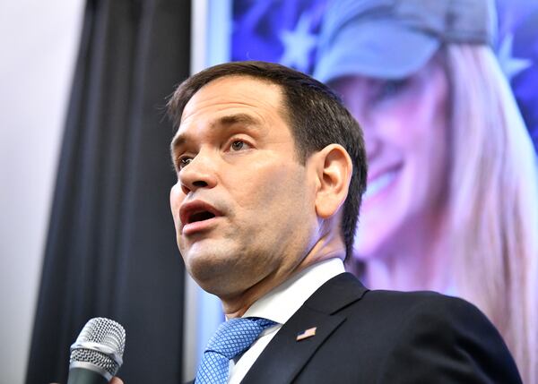 Former Republican presidential hopeful Marco Rubio campaigned this past week in Cobb County with U.S. Sen. Kelly Loeffler, who faces Democrat Raphael Warnock in a Jan. 5 runoff. Rubio, a senator from Florida, was the first of many potential presidential candidates in 2024 coming to Georgia to help Loeffler and U.S. Sen. David Perdue, who also faces a Jan. 5 runoff against Democrat Jon Ossoff. (Hyosub Shin / Hyosub.Shin@ajc.com)