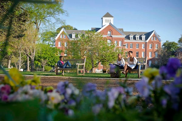 Giles Hall is seen in the background on the campus of Spelman College in Atlanta. (Chris Shinn / Spelman College)