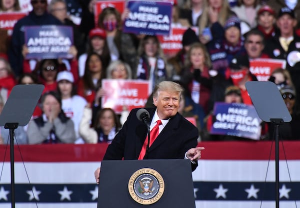 During a rally Saturday in Valdosta, President Donald Trump heaped pressure on Gov. Brian Kemp to help him overturn the results of Georgia's election. A crowd of thousands booed the governor as the president railed against him. (Hyosub Shin / Hyosub.Shin@ajc.com)