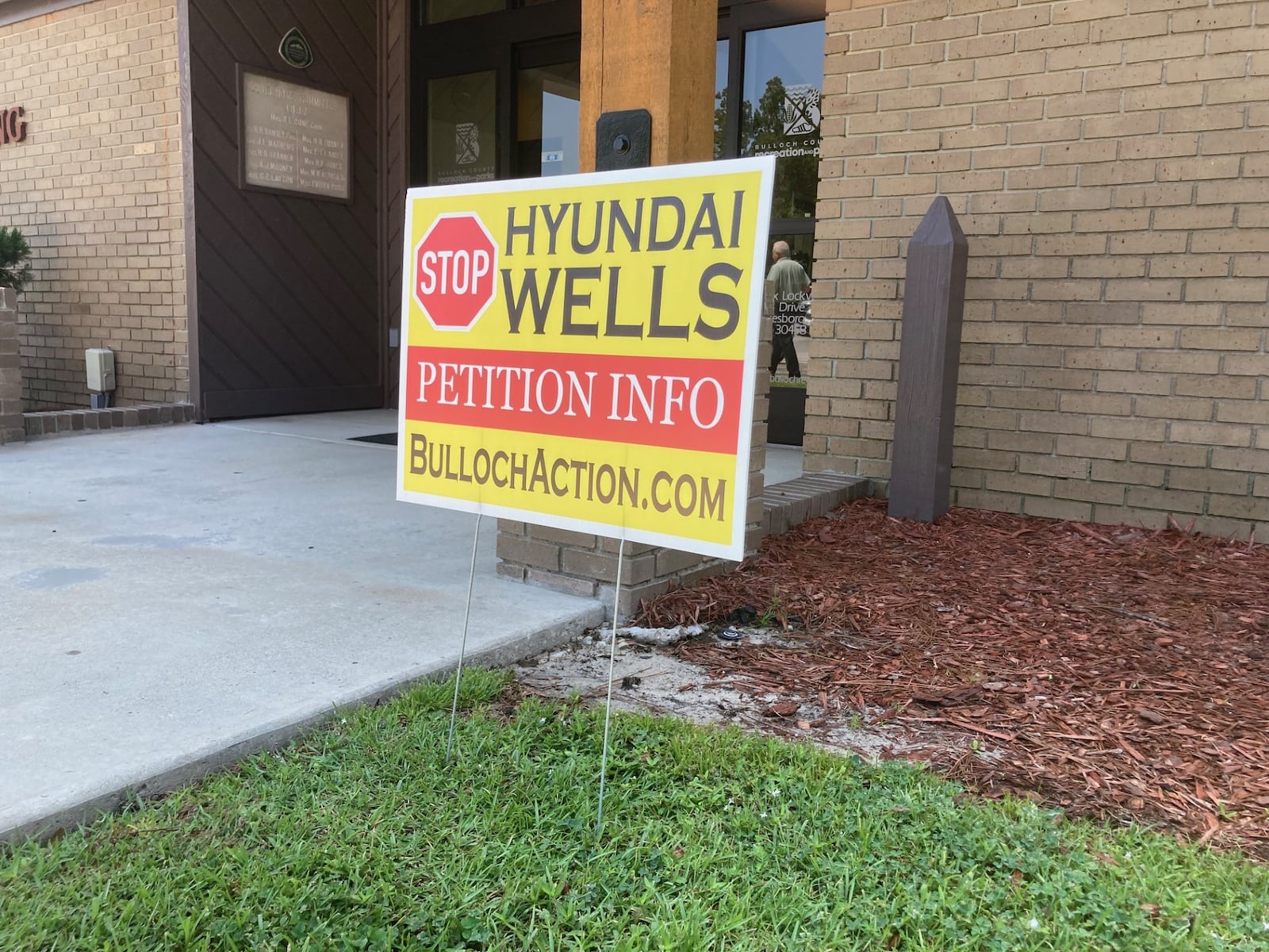 The Bulloch Action Coalition, a group of Bulloch County residents opposed to the drilling of four water wells meant to serve the Hyundai electric vehicle plant, launched a petition drive Monday seeking referendums aimed at blocking the wells. (Adam Van Brimmer/AJC)