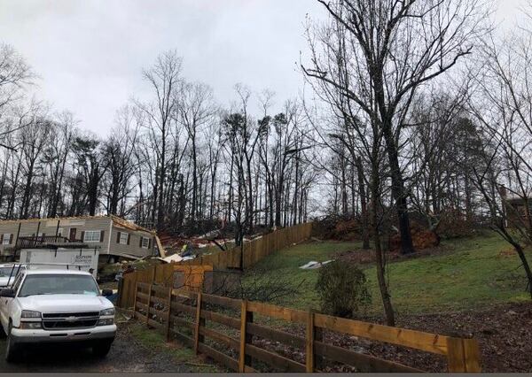 No one was injured when the storm hit the Plainview community in Gordon County.