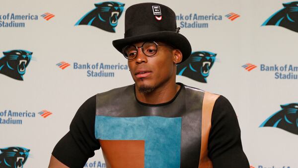 Cam Newton made a political statement with his hat following the loss to the Minnesota Vikings in Charlotte, N.C.