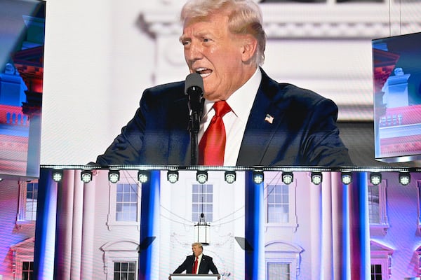 Former President Donald Trump delivers his nomination acceptance speech.