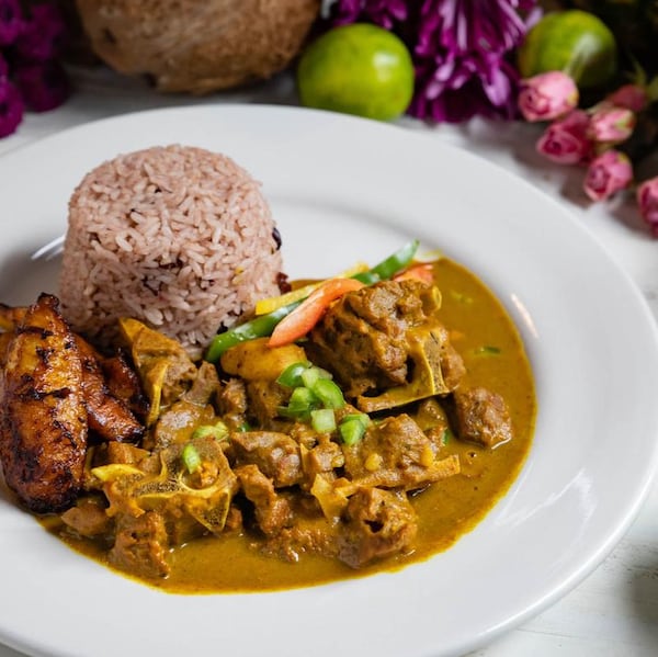 Goat curry is on the menu at Irie Mon, a new stall in the Politan Row at Colony Square food hall in Midtown. / Courtesy of Politan Row