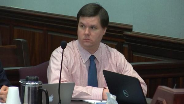 Justin Ross Harris takes his seat at his murder trial at the Glynn County Courthouse in Brunswick, Ga., on Monday, Oct. 24, 2016. (screen capture via WSB-TV)