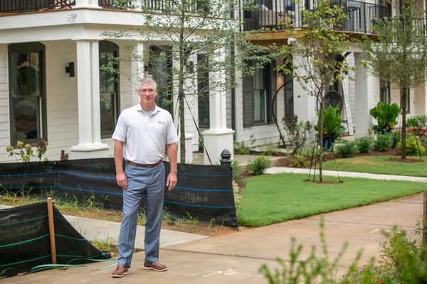 Jim Jacobi, President of Parkland Communities Inc., poses for a photo at Parkland Community property Villa Magnolia in Alpharetta, Georgia, on Wednesday, September 8, 2021. Parkland Communities Inc. has developed thousands of build-to-rent homes across metro Atlanta. (Rebecca Wright for the Atlanta Journal-Constitution)