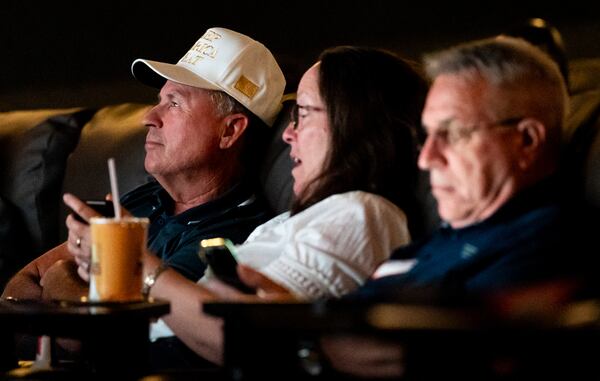 Attendees watch the Republican National Convention from the Springs Cinema & Taphouse in Sandy Springs on Thursday.