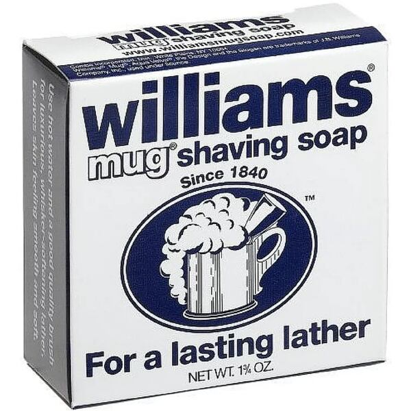 Credited as the first manufactured soap specifically for use in shaving mugs, Williams debuted in 1840.