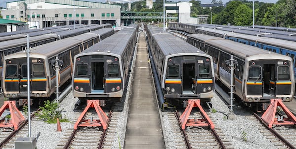 MARTA trains at the MARTA Armour Yard on Friday, June 3, 2022. (John Spink / John.Spink@ajc.com)