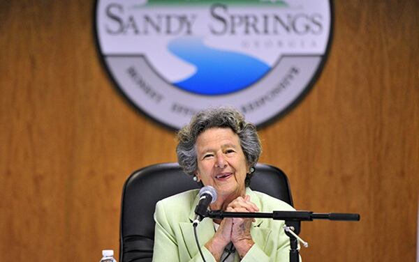 Eva Galambos, the “founding mother” of Sandy Springs who led the 2005 push for cityhood and served as the new city’s first mayor, died last year at age 87. AJC file photo