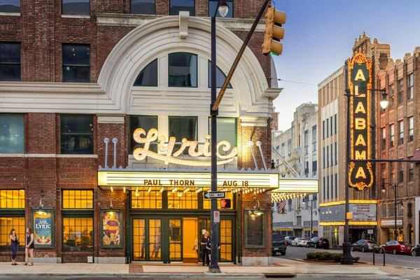 Two restored historic theaters, the Lyric and the Alabama, are across the street from one another in downtown Birmingham’s Theatre District. Contributed by Art Meripol/Alabama Department of Tourism