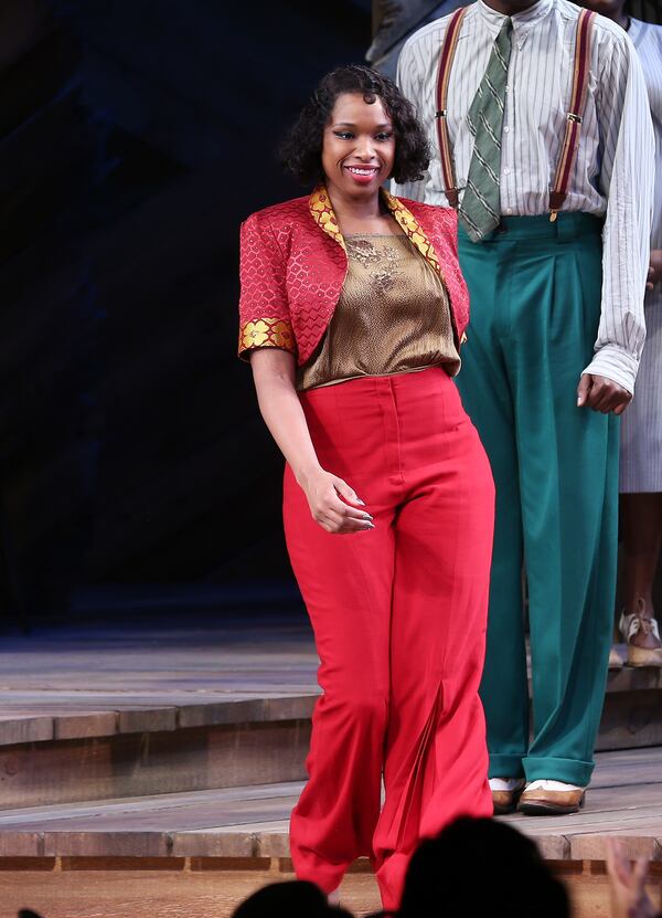 NEW YORK, NY - NOVEMBER 10: Actress Jennifer Hudson takes a bow during curtain call following her debut performance in Broadway's "The Color Purple" at The Bernard B. Jacobs Theatre on November 10, 2015 in New York City. (Photo by Jemal Countess/Getty Images)