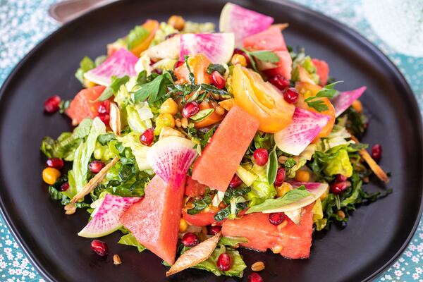 Watermelon farro salad from Flower Child