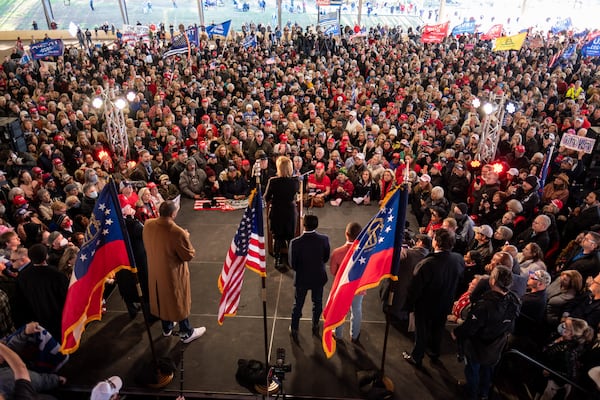 Supporters of President Donald Trump, such as his former attorney Sidney Powell, used a rally last week in Alpharetta to to step up pressure on state leaders to overturn the results of the election. State House Speaker David Ralston, a Republican from Blue Ridge, has suggested they look forward to protect future elections instead of litigating November's contest. “I would remind people if we overturn this one, there could be one overturned on us someday,” he said. “We just have to be very careful about how we act out our frustrations and concerns and understand that these things can happen again someday.”  (Ben Gray/Atlanta Journal-Constitution/TNS)