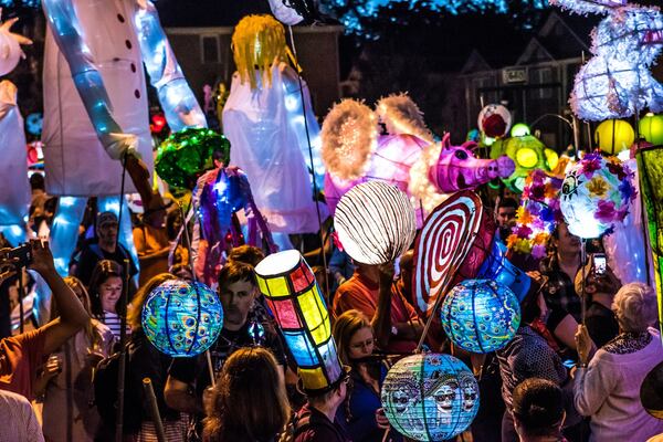 The Atlanta BeltLine Lantern Parade. 