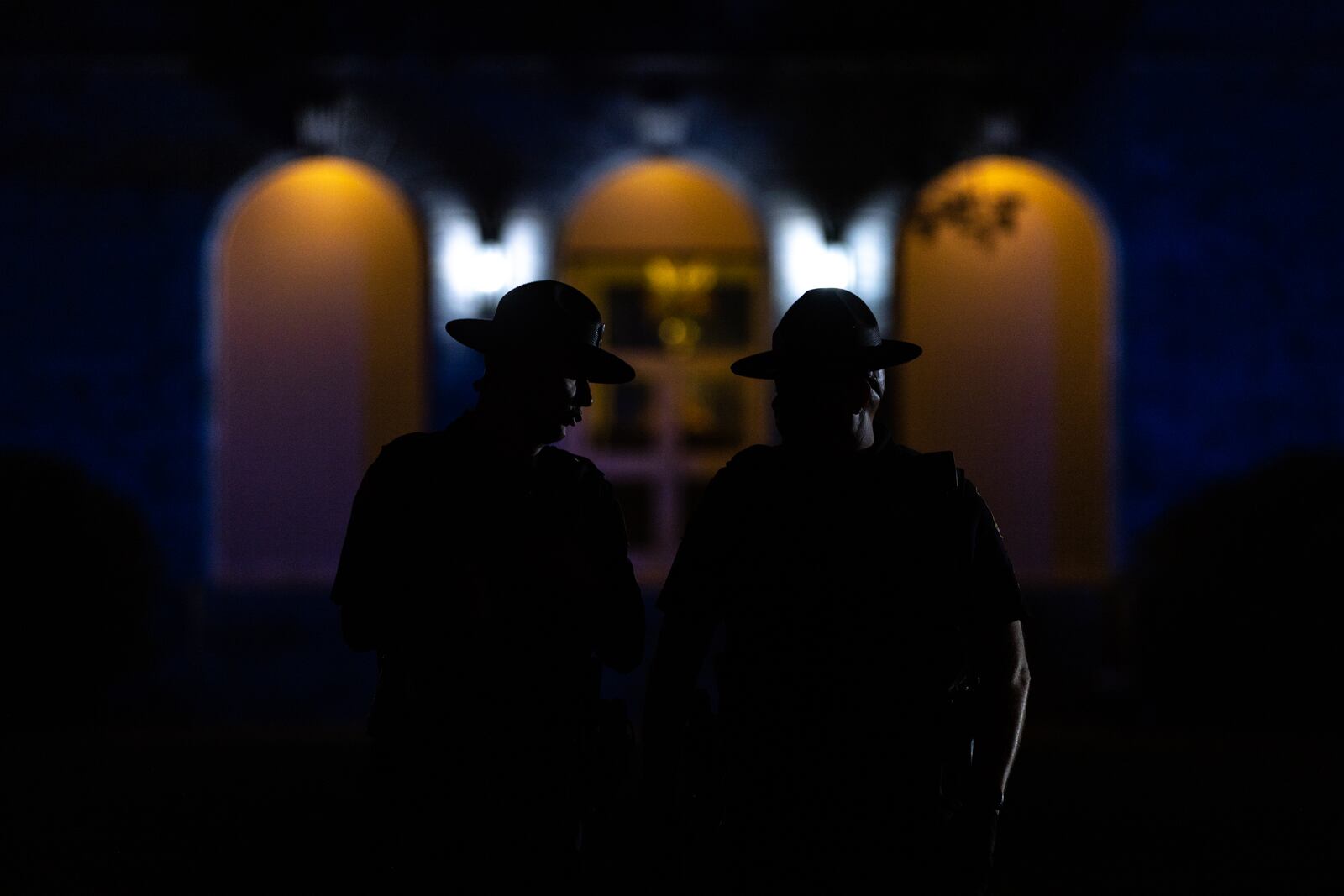 Several Georgia State Patrol troopers surrounded the quad on Emory's campus as protesters gathered Thursday evening.