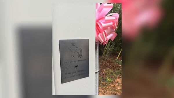 This was the school zone speeding camera outside Seaborn Lee Elementary School in South Fulton on Oct. 21, 2019. People gathered to commemorate that as the first school zone speeding camera installed in the city. The effort honors 11-year-old Ren'gia Majors, who died in 2018 during a school zone crash.