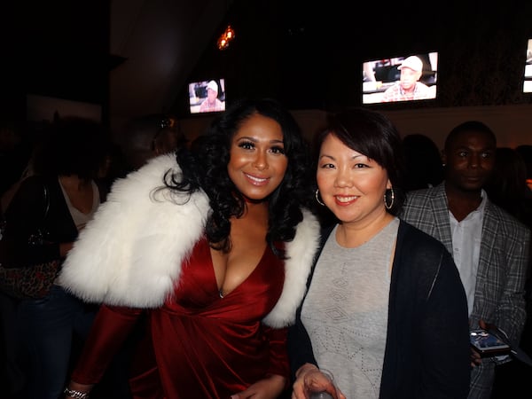 Althea Hart from "Love and Hip Hop Atlanta" and currently on WE-TV's "Marriage Boot Camp" with her fiance Benzino, who missed his flight from L.A. and couldn't make the party. That's my wife Helen on the right. CREDIT: Rodney Ho/ rho@ajc.com