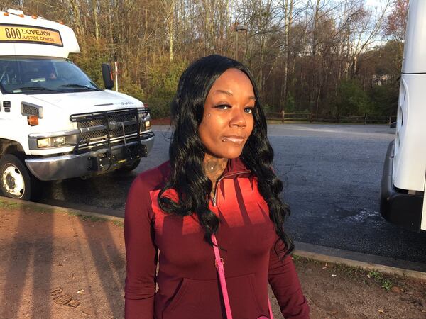 Sharika Coleman recently moved to Clayton County from Fulton County to start a new job at Hartsfield-Jackson International Airport. On Friday, March 10, she was waiting on a MARTA bus at The Harold R. Banke Justice Center to take her to her job. Photo credit: BRANDON FRANKLIN