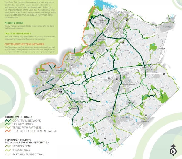 The Gwinnett Commission approved Tuesday the countywide trail master plan, which would guide the creation of $1 billion in bicycle and pedestrian trails across the county.