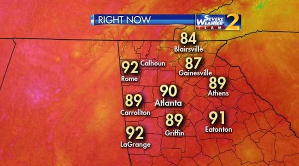 Temperatures have already reached the 90s. (Credit: Channel 2 Action News)