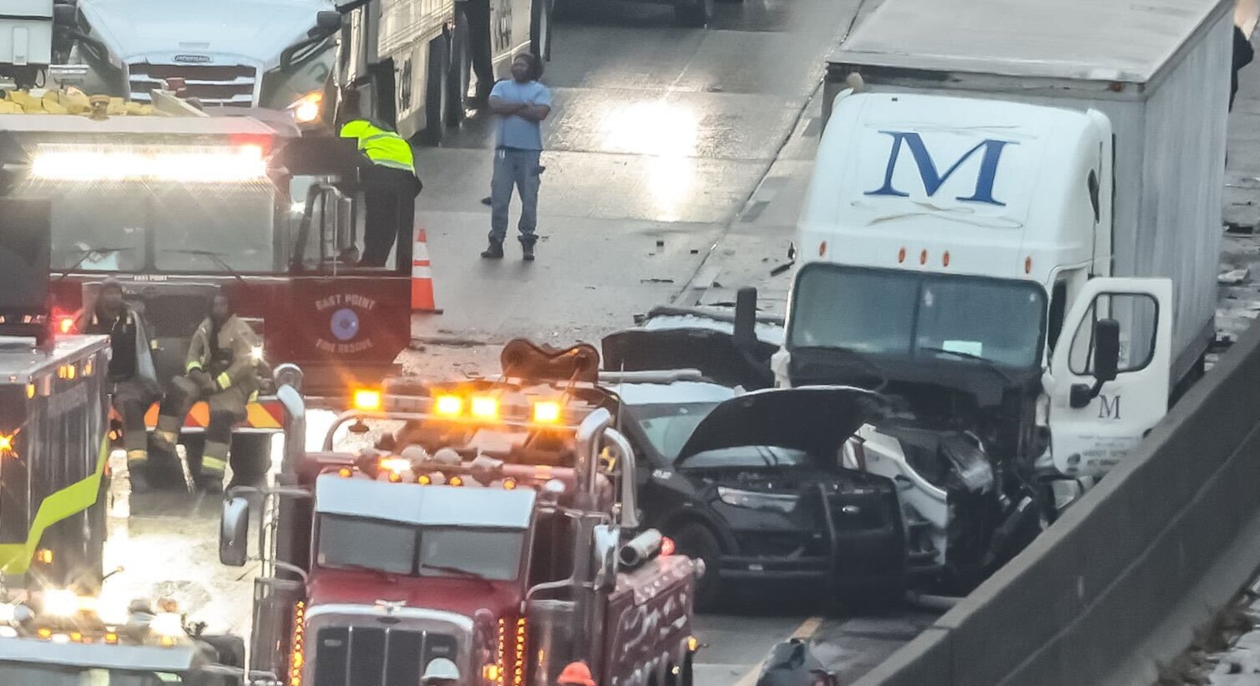 Crash causes miles-long backup on I-285 South near airport