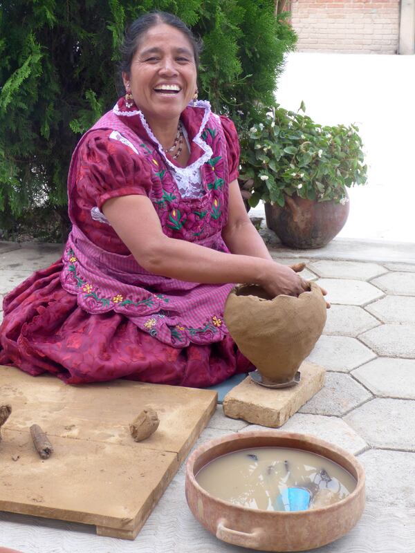 Macrina Mateo Martinez has become well-known for her red pottery, a Zapotec craft she has learned from her ancestors. She lives in the tiny village of San Marcos Tlapazola, where many of the families are potters. (Terri Colby/Chicago Tribune/TNS)