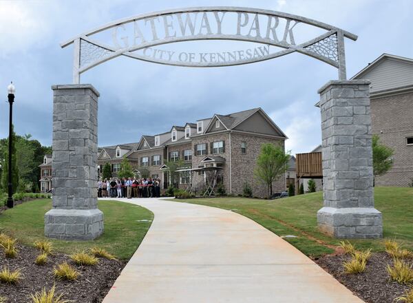 The sign at Gateway Park was created by students in Kennesaw State University’s Master Craftsman Program. 