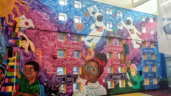 “The Sky is the Limit” murals decorates the lobby of Deerwood Academy located at 3070 Fairburn Road in Southwest Atlanta.