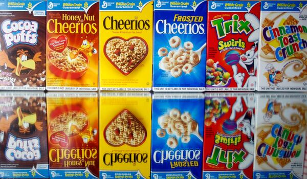 Boxes of General Mills. (AP Photo/Rick Bowmer, File)