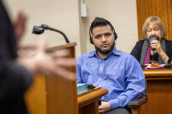 Jose Ibarra appears at his trial at the Athens-Clarke County Superior Court on Nov. 19, 2024, in Athens, Georgia.  (Arvin Temkar/The Atlanta Journal-Constitution/TNS)