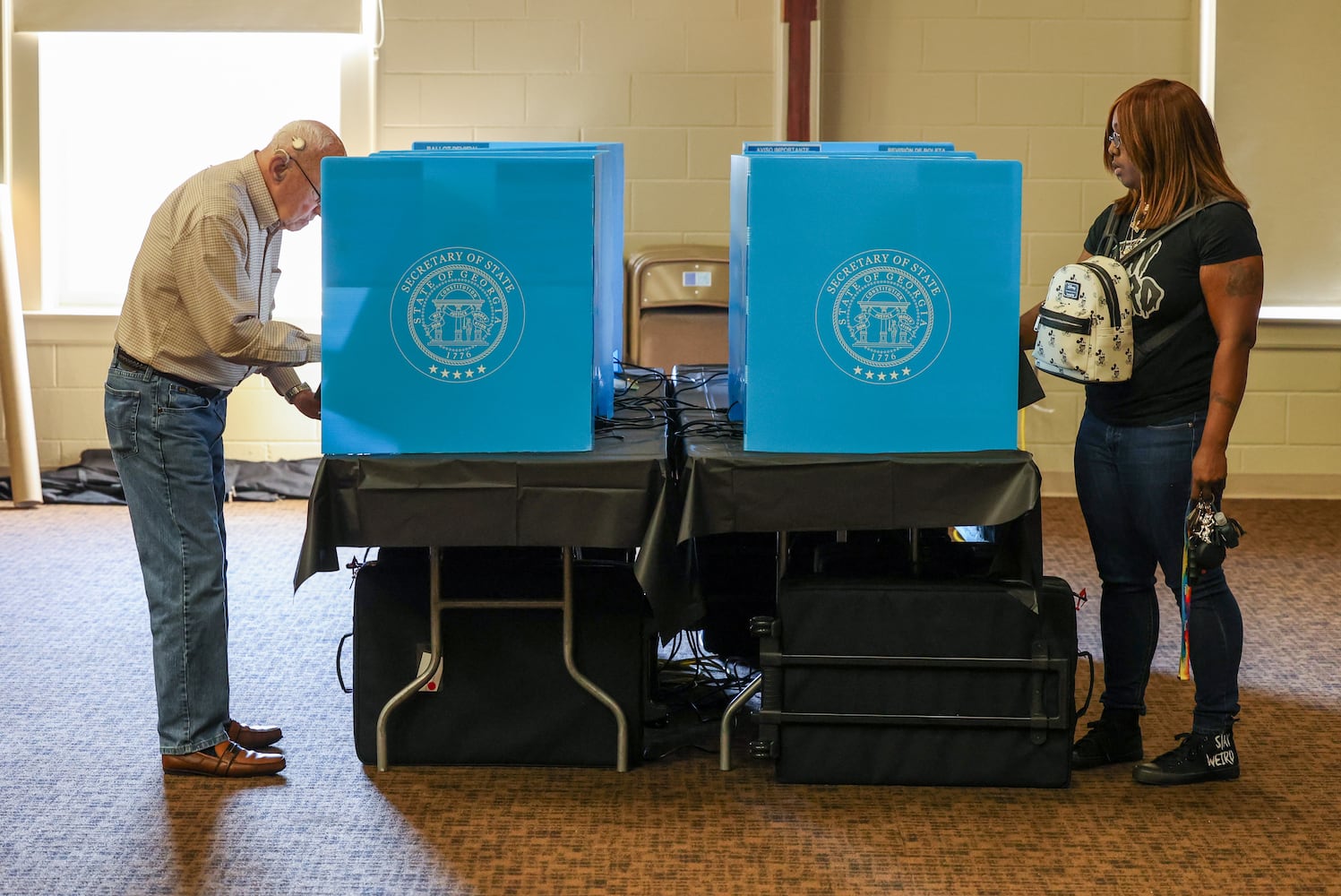 Voters cast their ballots at LV First United Methodist Church in Lawrenceville. PHIL SKINNER FOR THE ATLANTA JOURNAL-CONSTITUTION